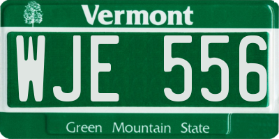 VT license plate WJE556