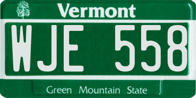 VT license plate WJE558