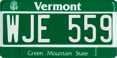 VT license plate WJE559