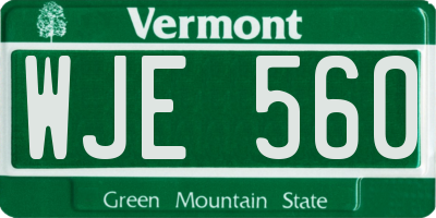 VT license plate WJE560