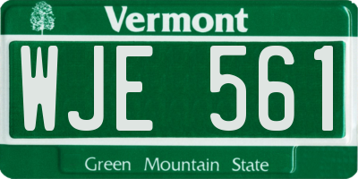 VT license plate WJE561