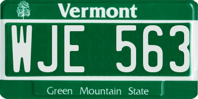 VT license plate WJE563