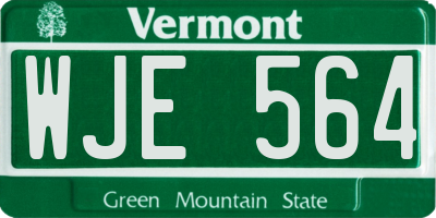 VT license plate WJE564