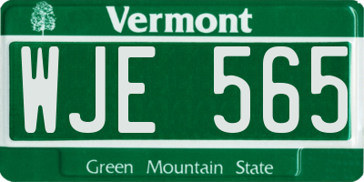 VT license plate WJE565