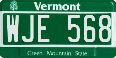 VT license plate WJE568