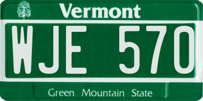 VT license plate WJE570