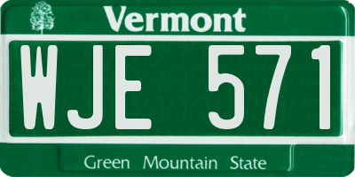 VT license plate WJE571