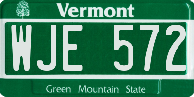 VT license plate WJE572
