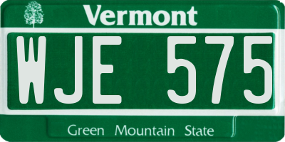 VT license plate WJE575