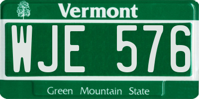 VT license plate WJE576