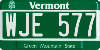 VT license plate WJE577