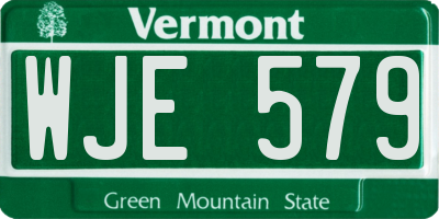VT license plate WJE579