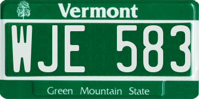 VT license plate WJE583