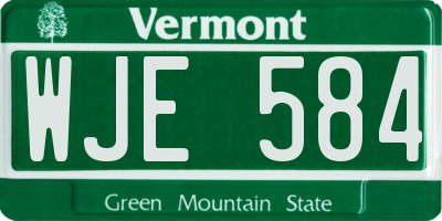 VT license plate WJE584