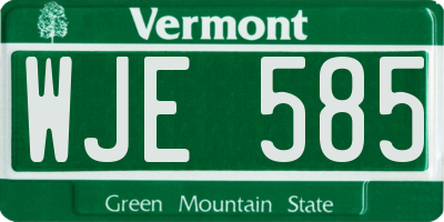 VT license plate WJE585