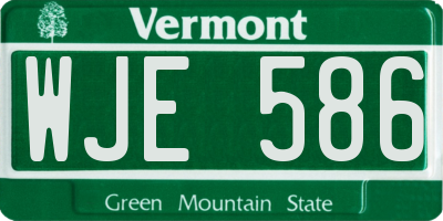 VT license plate WJE586