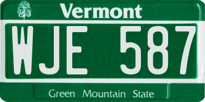 VT license plate WJE587
