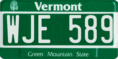 VT license plate WJE589