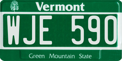 VT license plate WJE590