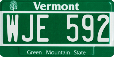 VT license plate WJE592