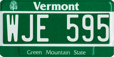 VT license plate WJE595