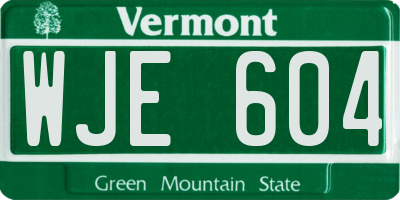 VT license plate WJE604