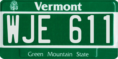 VT license plate WJE611