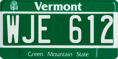 VT license plate WJE612