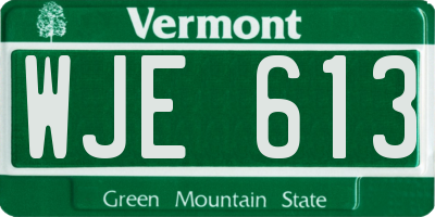 VT license plate WJE613