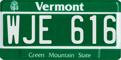 VT license plate WJE616