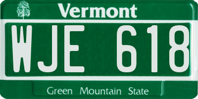 VT license plate WJE618