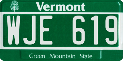 VT license plate WJE619