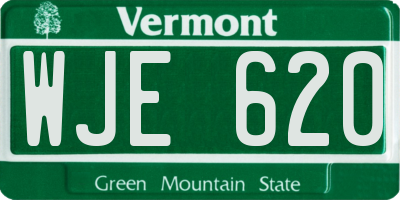 VT license plate WJE620
