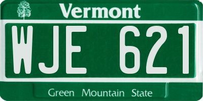 VT license plate WJE621
