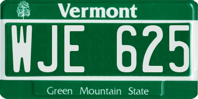 VT license plate WJE625