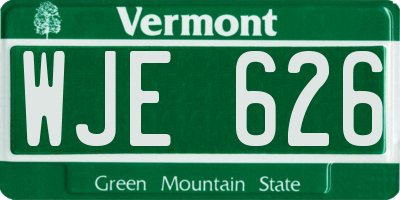 VT license plate WJE626