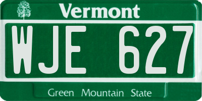 VT license plate WJE627