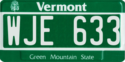 VT license plate WJE633