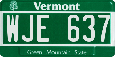 VT license plate WJE637