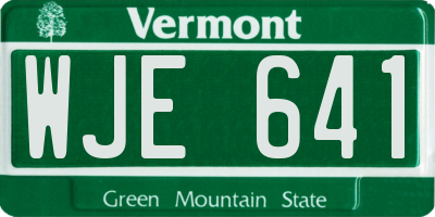 VT license plate WJE641