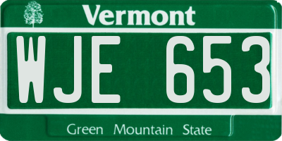VT license plate WJE653