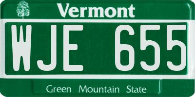 VT license plate WJE655