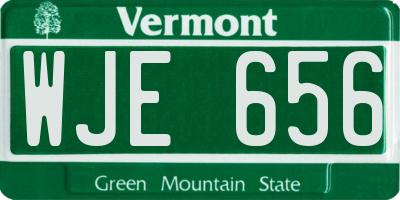 VT license plate WJE656