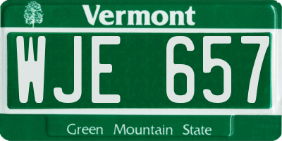 VT license plate WJE657