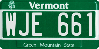 VT license plate WJE661