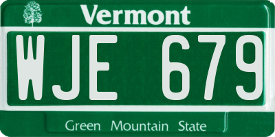 VT license plate WJE679