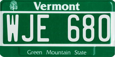 VT license plate WJE680