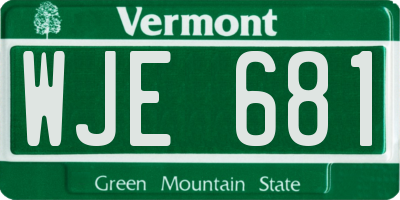 VT license plate WJE681