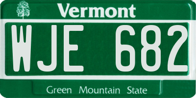 VT license plate WJE682