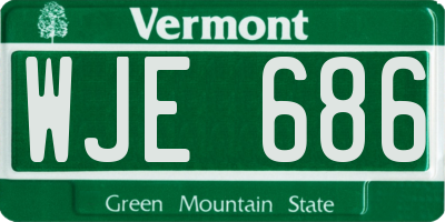 VT license plate WJE686